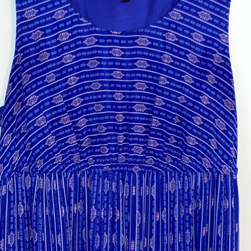 Torrid Sleeveless Blue Floral MIDI Dress Size 1 - Picture 5 of 5